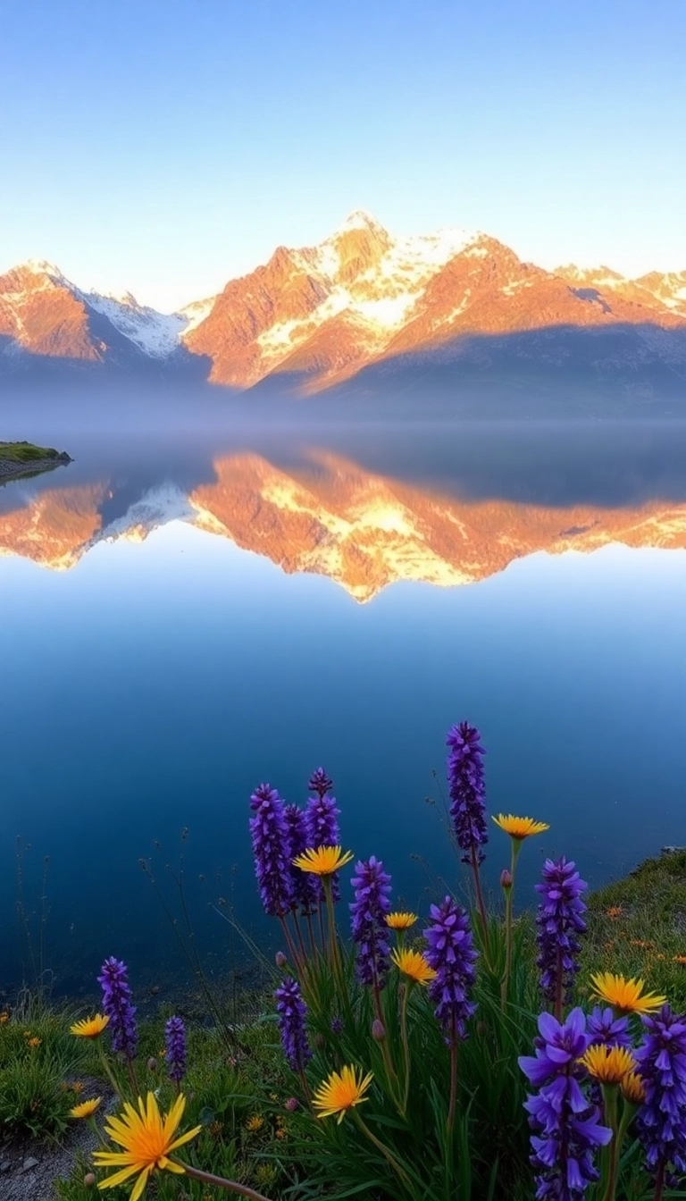 HD iPhone Spring Mountain Reflection Gorgeous Wallpaper